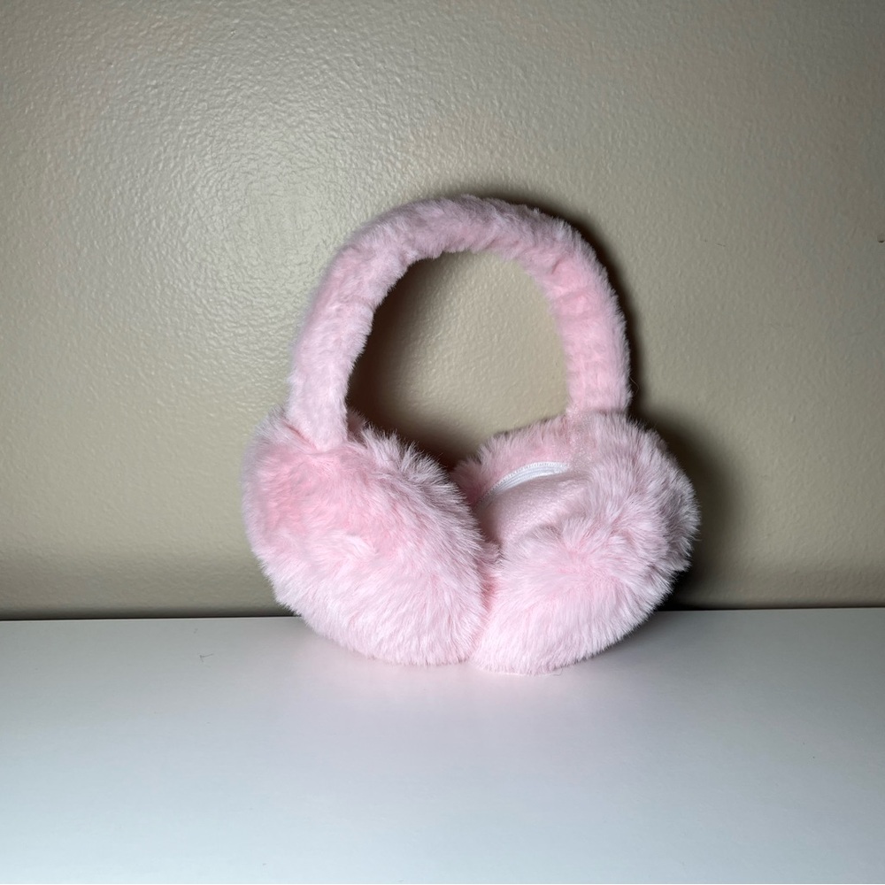 Plush Pink Kids Earmuffs - Soft Fuzzy Winter Headband
